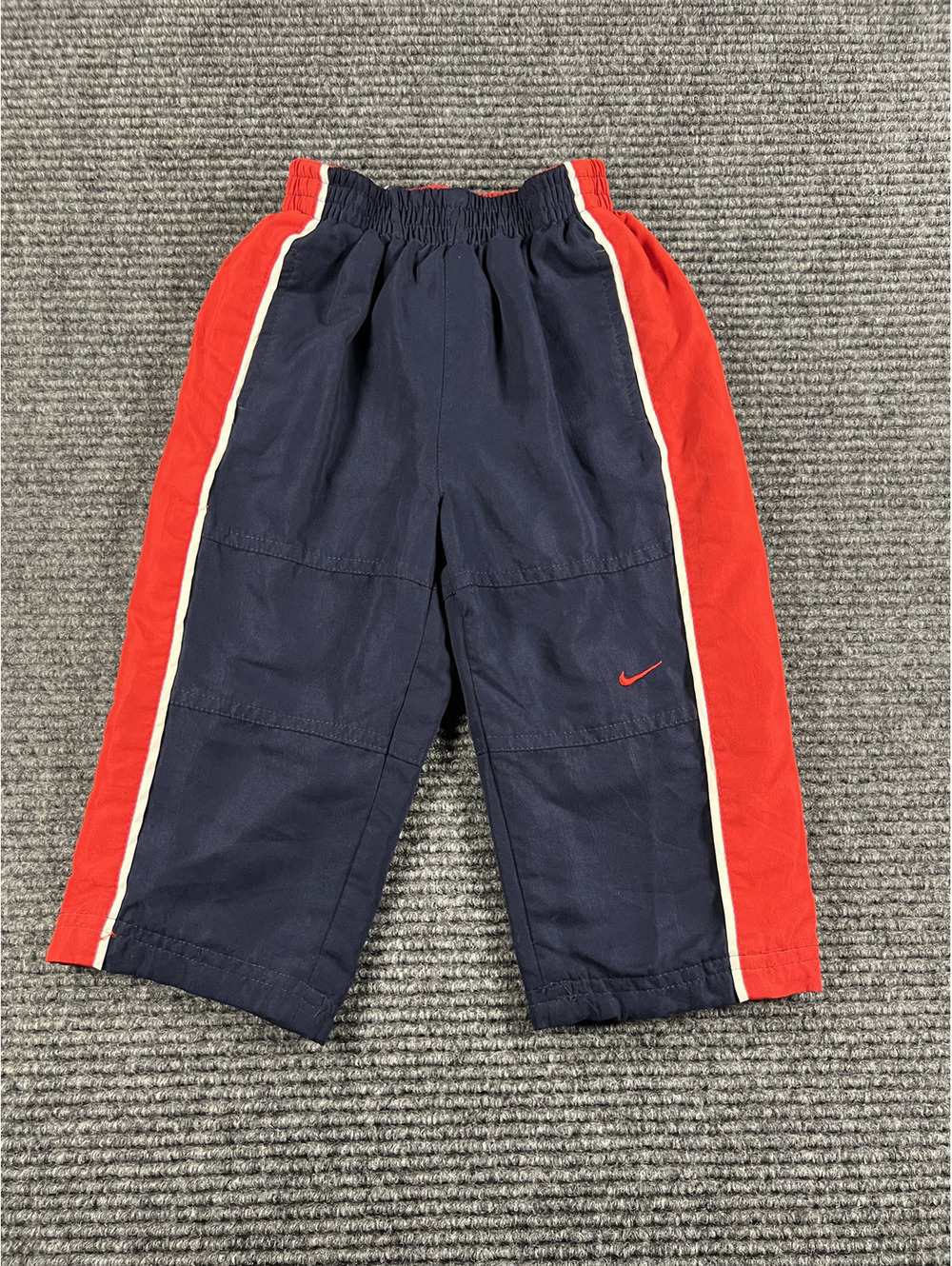 VTG Y2K 2000s Nike Toddler Boys' Athletic Wide Leg Mesh Lined Navy Pant Size 18M